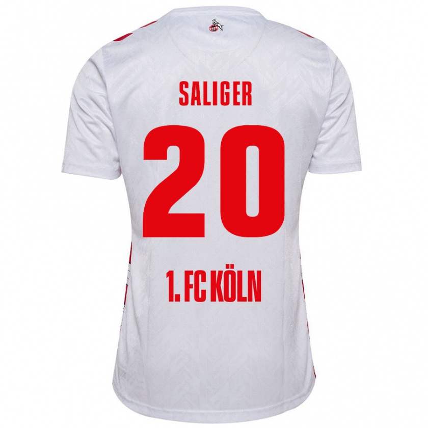 KandinyメンズJonas Saliger#20白 赤ホームシャツ2024/25ジャージーユニフォーム