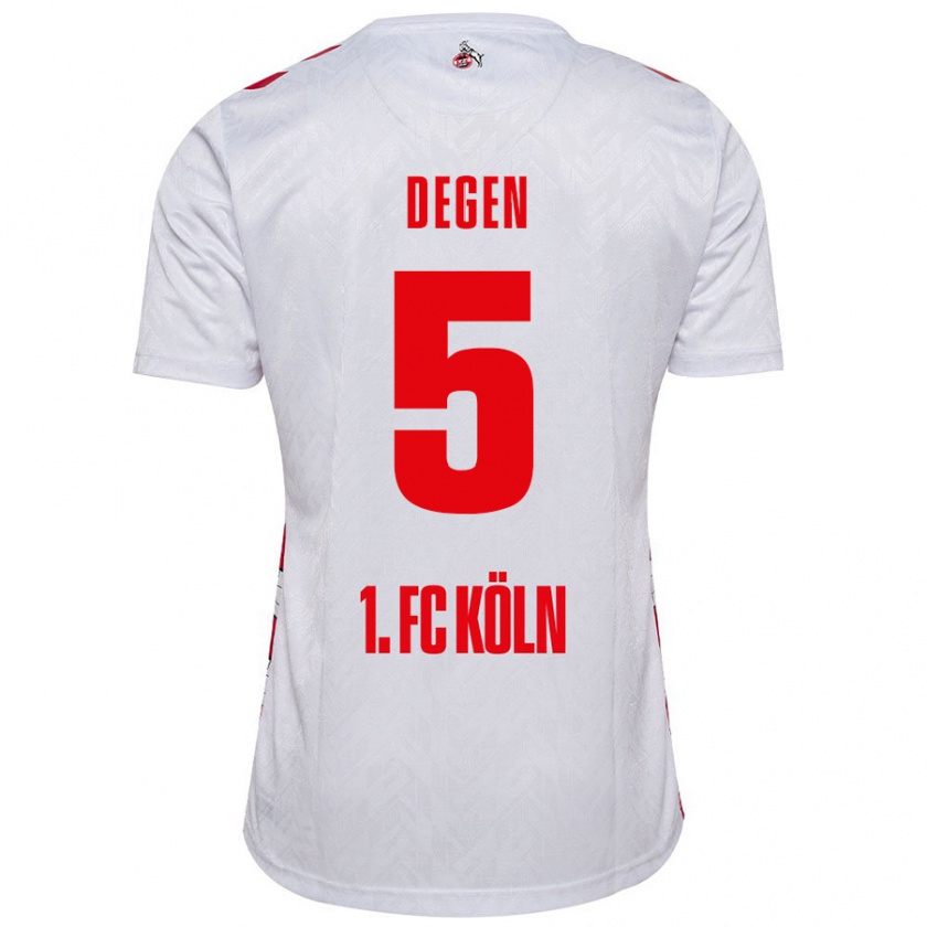 Kandiny Uomo Maglia Celina Degen #5 Bianco Rosso Kit Gara Home 2024/25 Maglietta