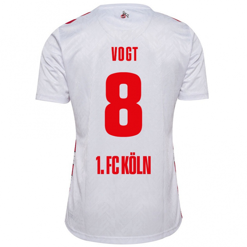 Kandiny Hombre Camiseta Laura Vogt #8 Blanco Rojo 1ª Equipación 2024/25 La Camisa