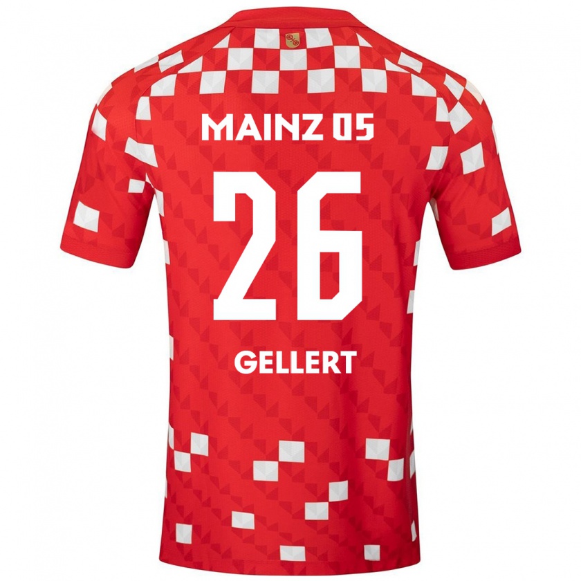 Kandiny Uomo Maglia Mona Gellert #26 Bianco Rosso Kit Gara Home 2024/25 Maglietta