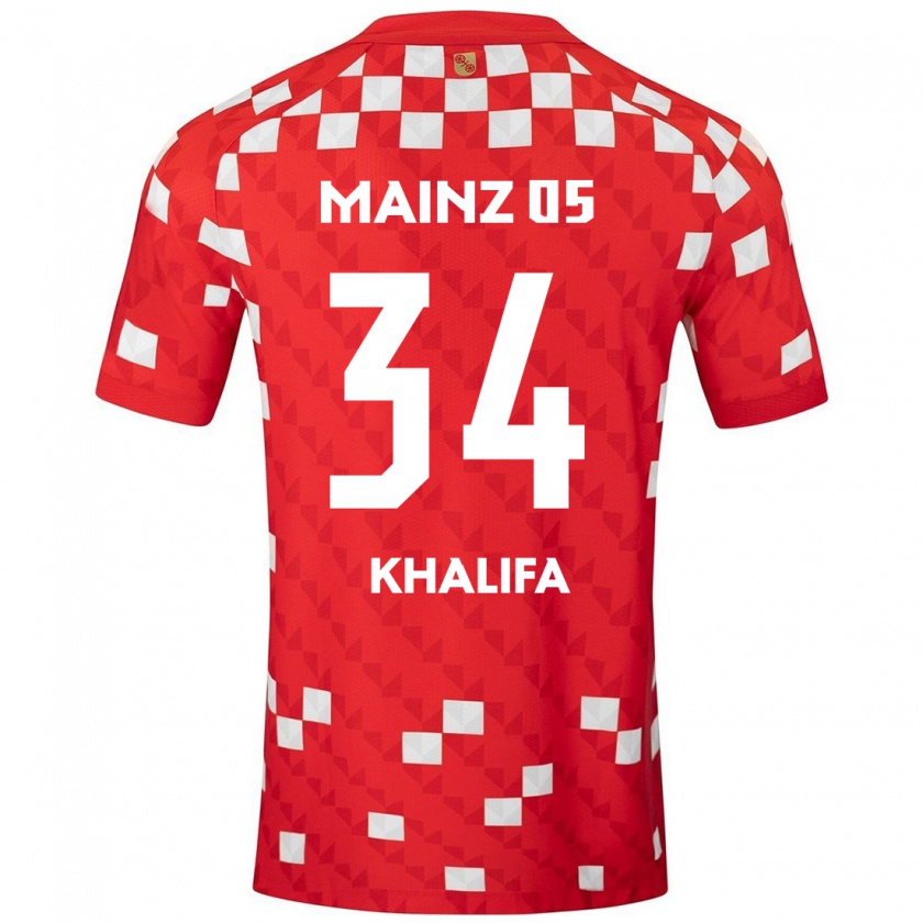 Kandiny Herren Sarah Khalifa #34 Weiß Rot Heimtrikot Trikot 2024/25 T-Shirt Österreich