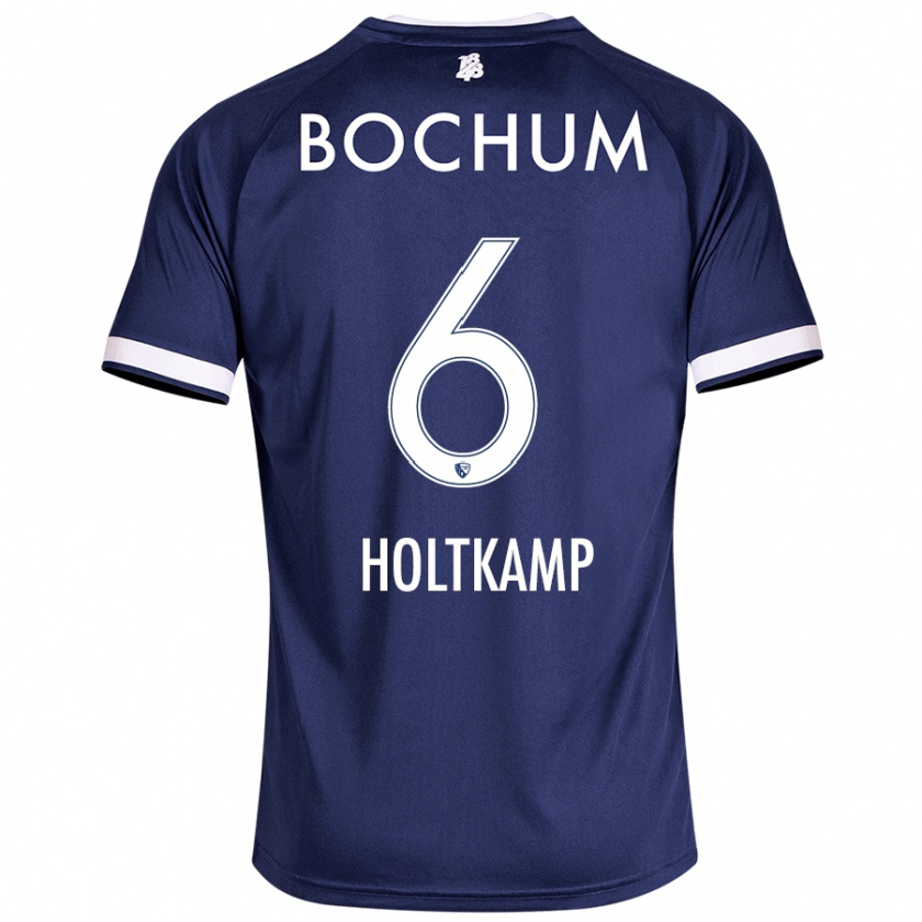 Kandiny Hombre Camiseta Lars Holtkamp #6 Azul Oscuro 1ª Equipación 2024/25 La Camisa