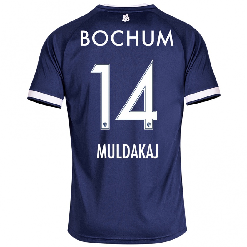 Kandiny Heren Ardit Muldakaj #14 Donkerblauw Thuisshirt Thuistenue 2024/25 T-Shirt België