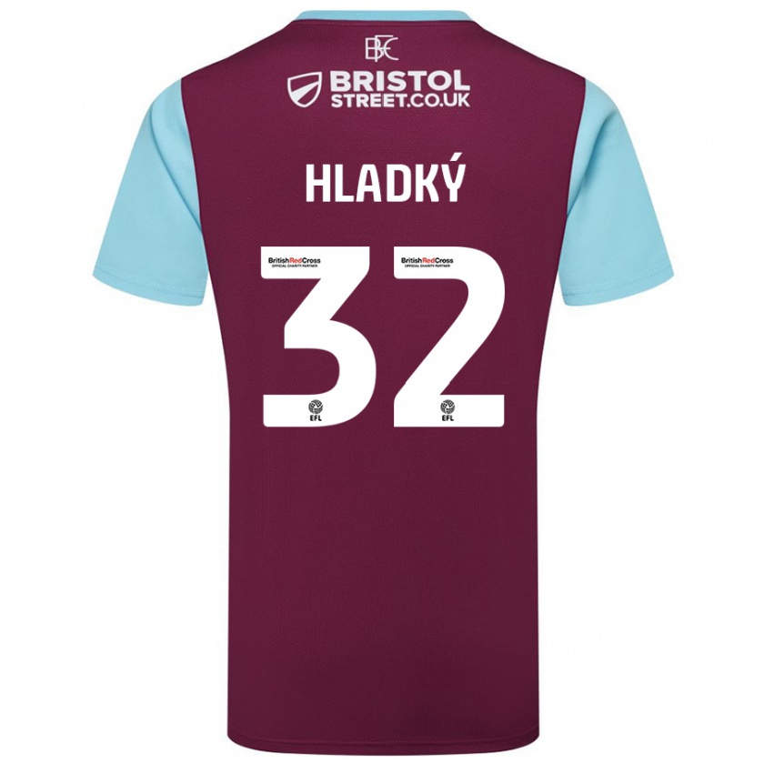 Kandiny Hombre Camiseta Vaclav Hladky #32 Borgoña Azul Cielo 1ª Equipación 2024/25 La Camisa México