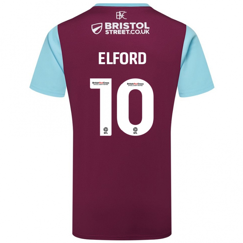 Kandiny Hombre Camiseta Laura Elford #10 Borgoña Azul Cielo 1ª Equipación 2024/25 La Camisa México