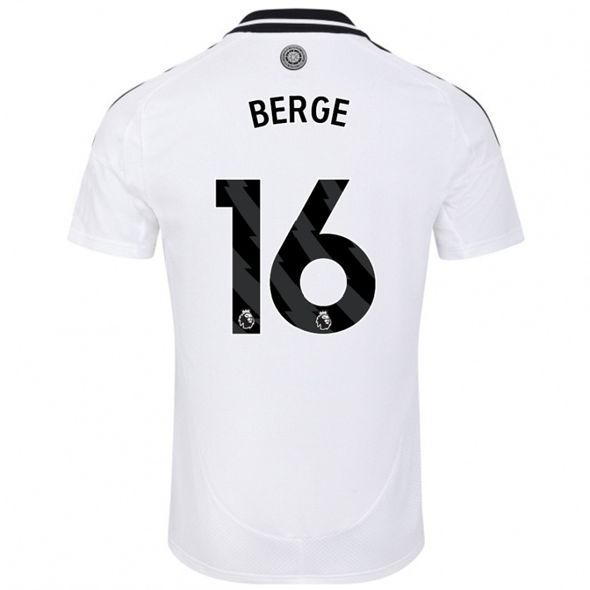 Kandiny Hombre Camiseta Sander Berge #16 Blanco 1ª Equipación 2024/25 La Camisa