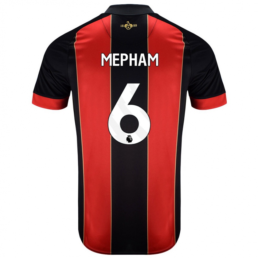 Kandiny Hombre Camiseta Chris Mepham #6 Rojo Negro 1ª Equipación 2024/25 La Camisa México