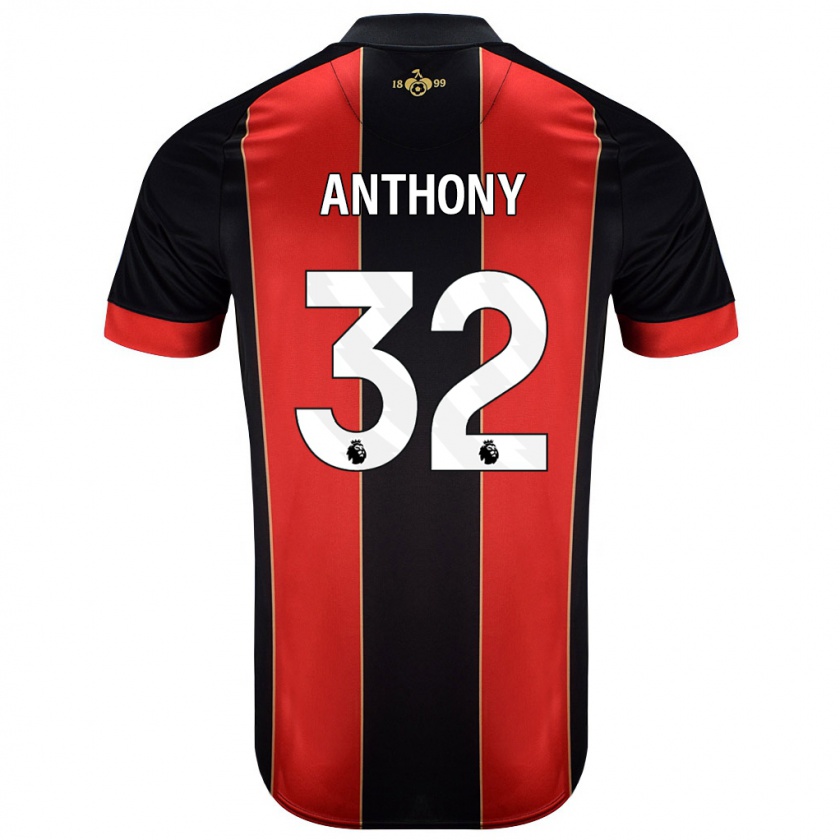 Kandiny Herren Jaidon Anthony #32 Rot Schwarz Heimtrikot Trikot 2024/25 T-Shirt Österreich