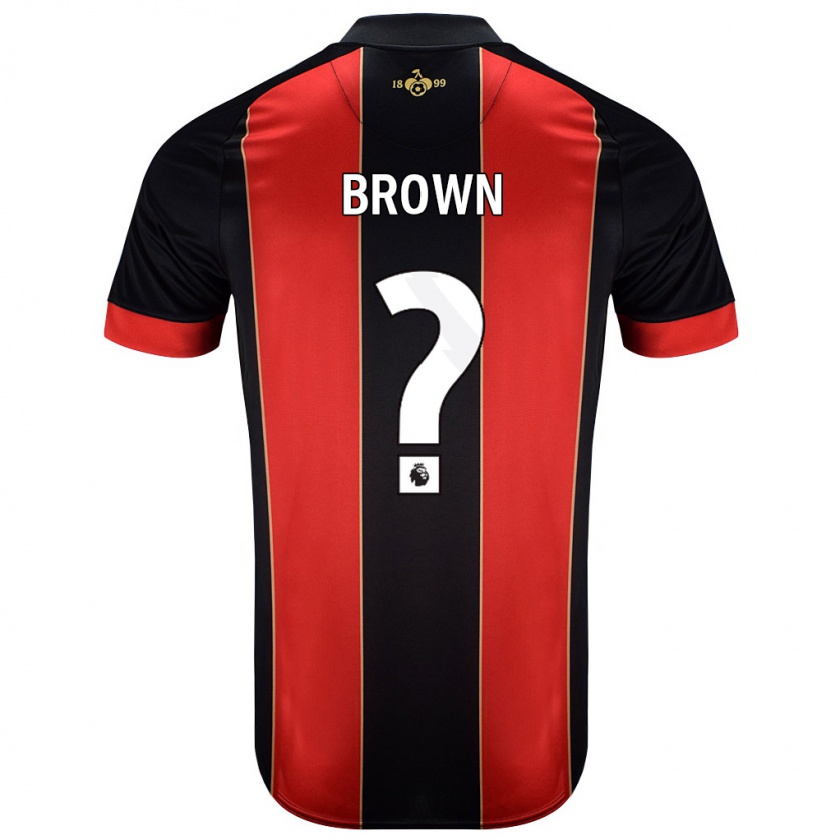 Kandiny Hombre Camiseta Lewis Brown #0 Rojo Negro 1ª Equipación 2024/25 La Camisa