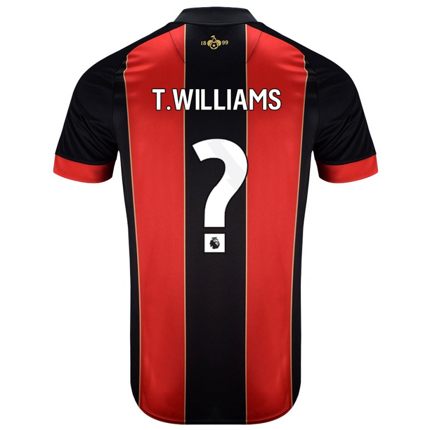 Kandiny Hombre Camiseta Toure Williams #0 Rojo Negro 1ª Equipación 2024/25 La Camisa