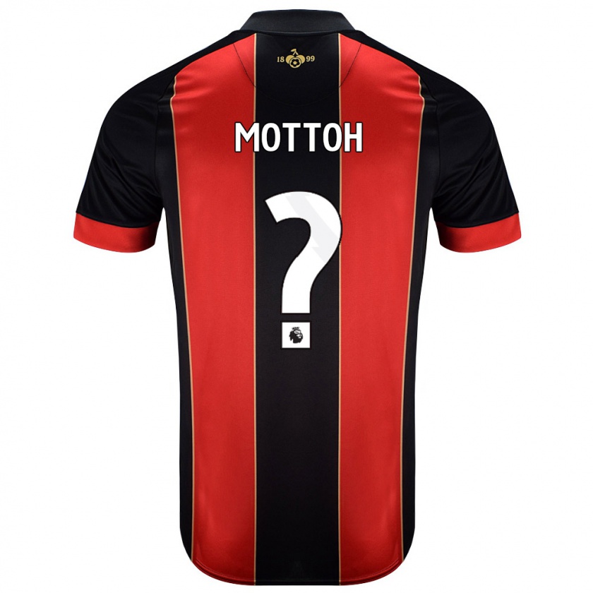 Kandiny Hombre Camiseta Koby Mottoh #0 Rojo Negro 1ª Equipación 2024/25 La Camisa