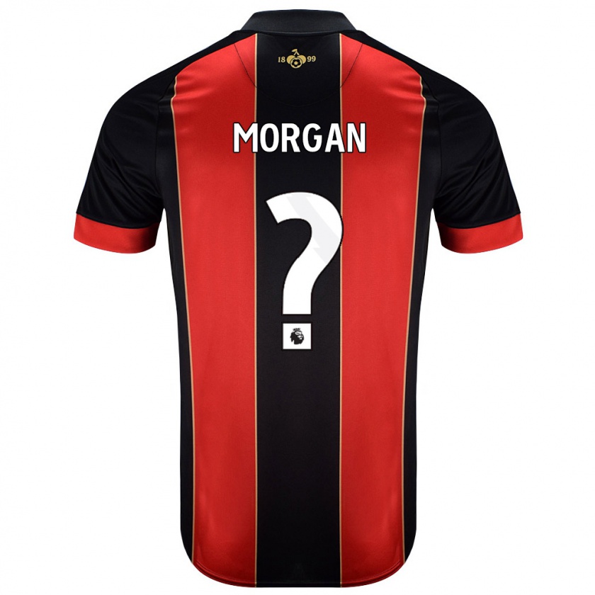 Kandiny Hombre Camiseta Ollie Morgan #0 Rojo Negro 1ª Equipación 2024/25 La Camisa