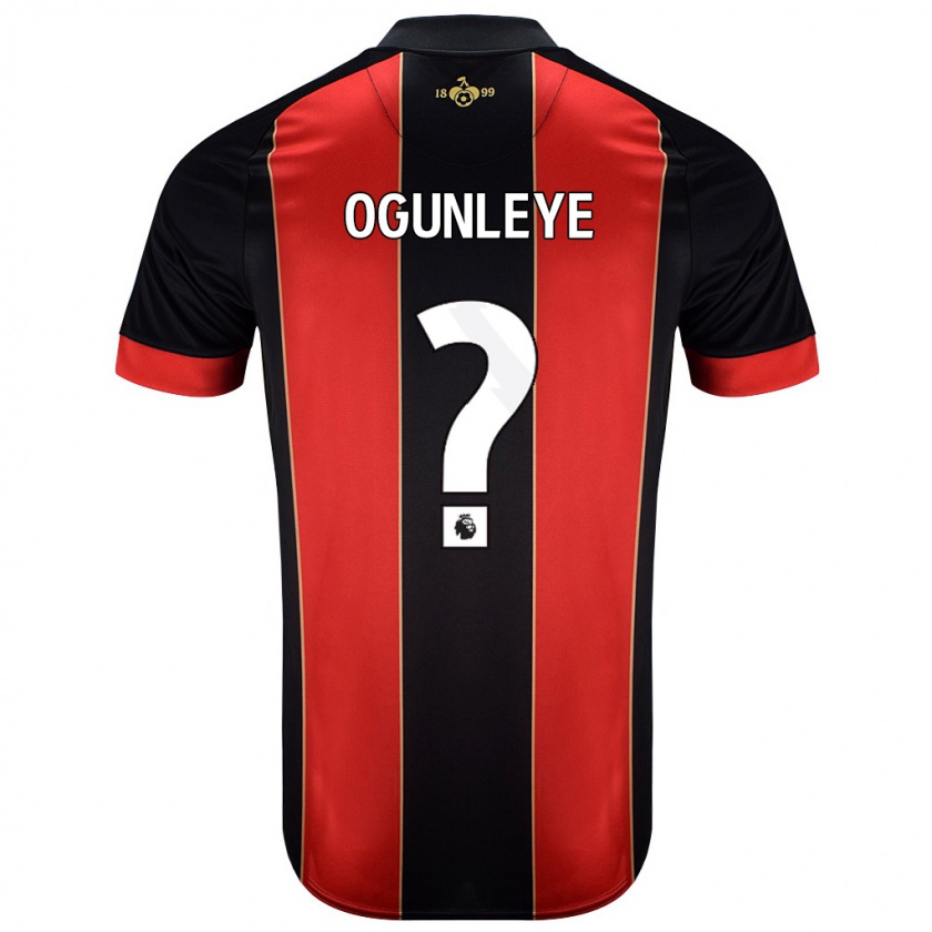 Kandiny Hombre Camiseta Malachi Ogunleye #0 Rojo Negro 1ª Equipación 2024/25 La Camisa