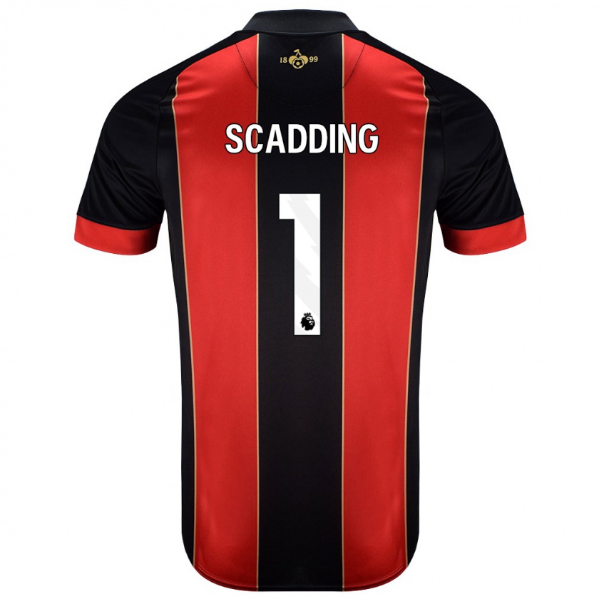 Kandiny Uomo Maglia Katie Scadding #1 Rosso Nero Kit Gara Home 2024/25 Maglietta