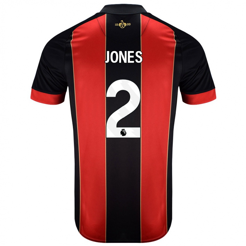 Kandiny Hombre Camiseta Abby Jones #2 Rojo Negro 1ª Equipación 2024/25 La Camisa