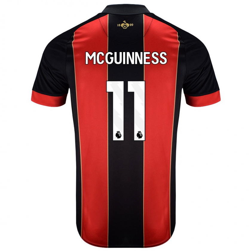 Kandiny Hombre Camiseta Gemma Mcguinness #11 Rojo Negro 1ª Equipación 2024/25 La Camisa