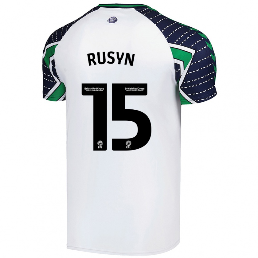 Kandiny Hombre Camiseta Nazariy Rusyn #15 Blanco 2ª Equipación 2024/25 La Camisa