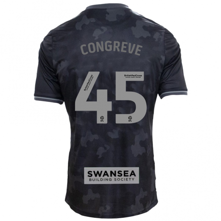 Kandiny Uomo Maglia Cameron Congreve #45 Nero Kit Gara Away 2024/25 Maglietta