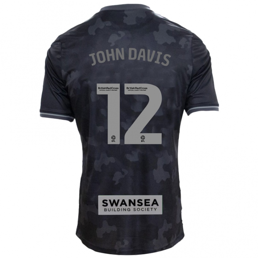 Kandiny Uomo Maglia Stacey John-Davis #12 Nero Kit Gara Away 2024/25 Maglietta