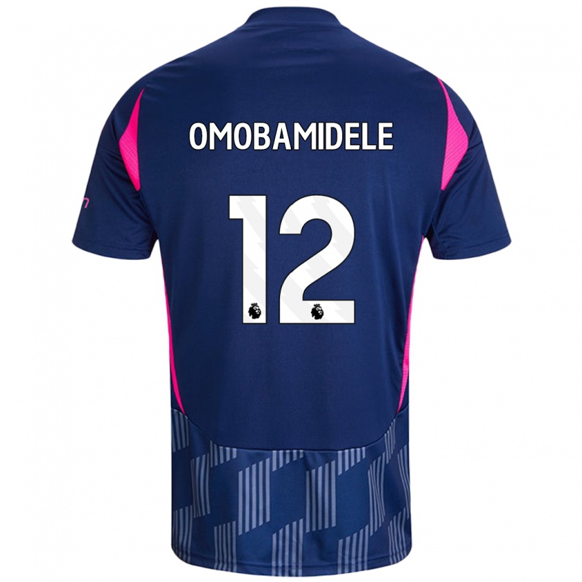 Kandiny Heren Andrew Omobamidele #12 Koningsblauw Roze Uitshirt Uittenue 2024/25 T-Shirt