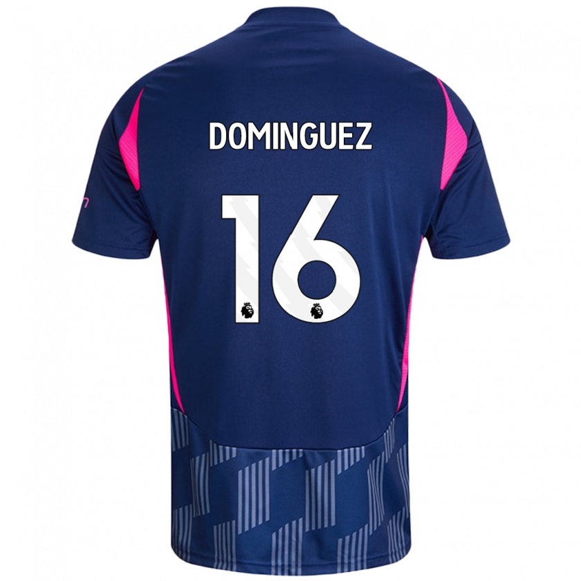 Kandiny Hombre Camiseta Nicolás Domínguez #16 Azul Real Rosa 2ª Equipación 2024/25 La Camisa