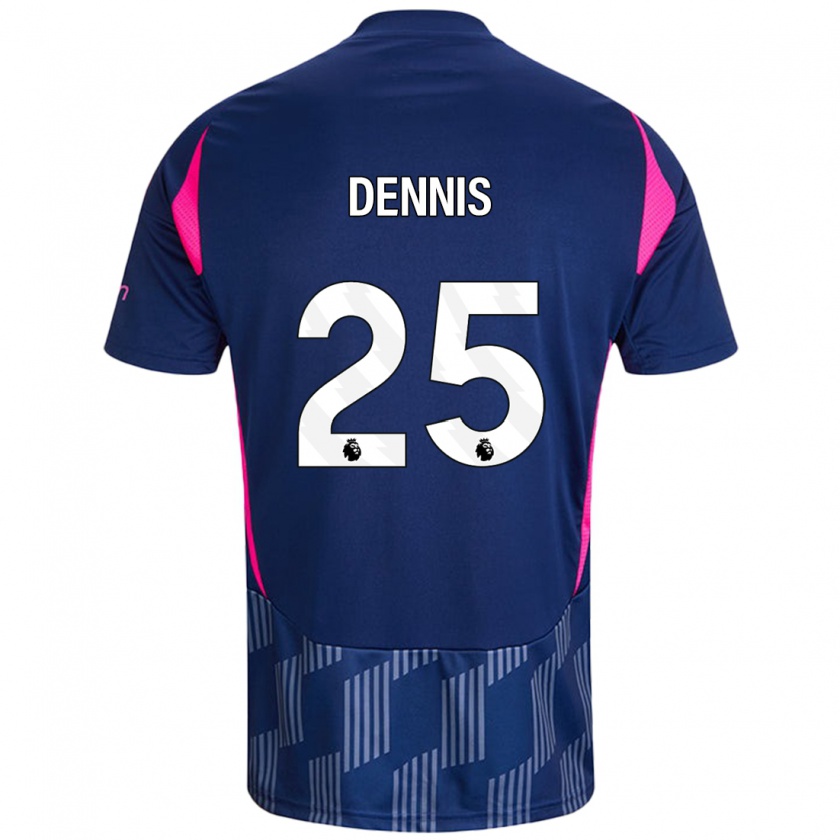 Kandiny Heren Emmanuel Dennis #25 Koningsblauw Roze Uitshirt Uittenue 2024/25 T-Shirt