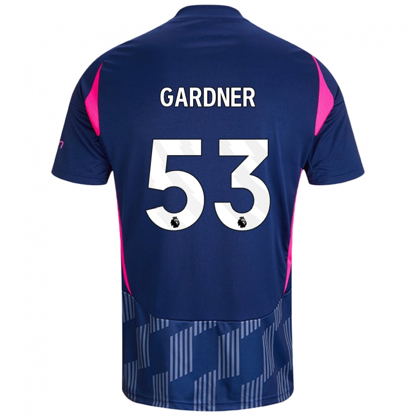 Kandiny Uomo Maglia Joe Gardner #53 Blu Royal Rosa Kit Gara Away 2024/25 Maglietta