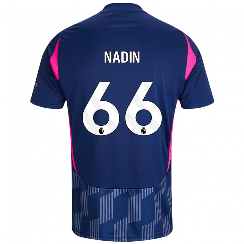 Kandiny Heren Jack Nadin #66 Koningsblauw Roze Uitshirt Uittenue 2024/25 T-Shirt