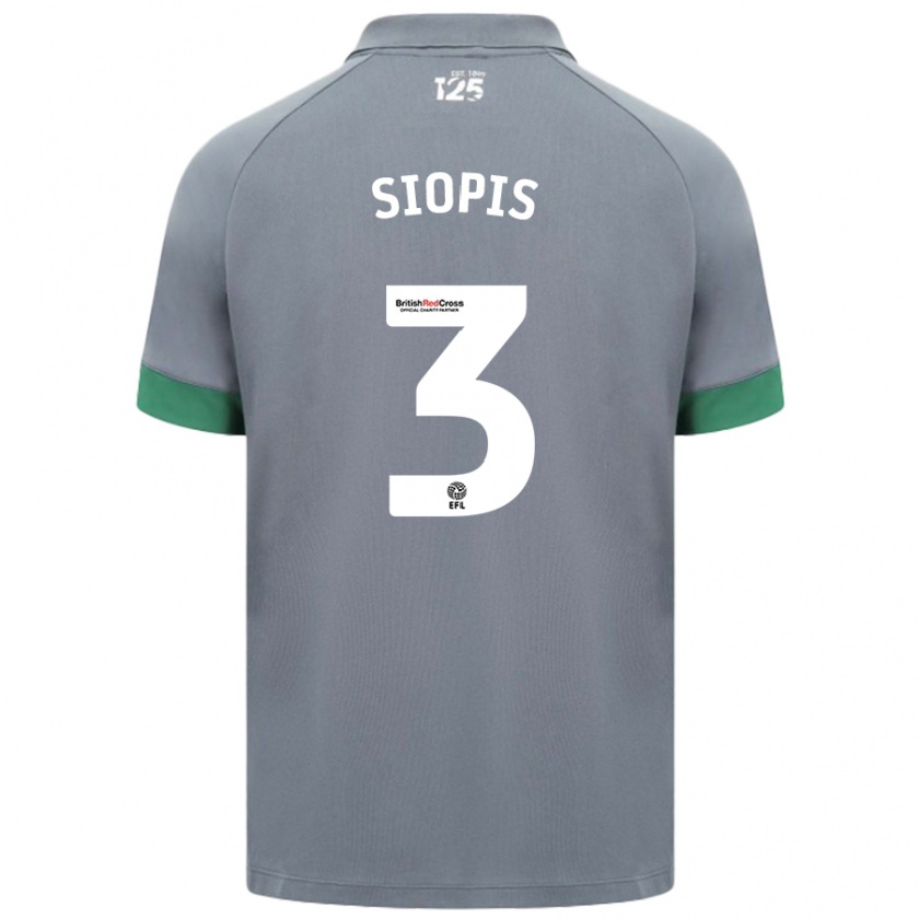 Kandiny Uomo Maglia Manolis Siopis #3 Grigio Scuro Kit Gara Away 2024/25 Maglietta