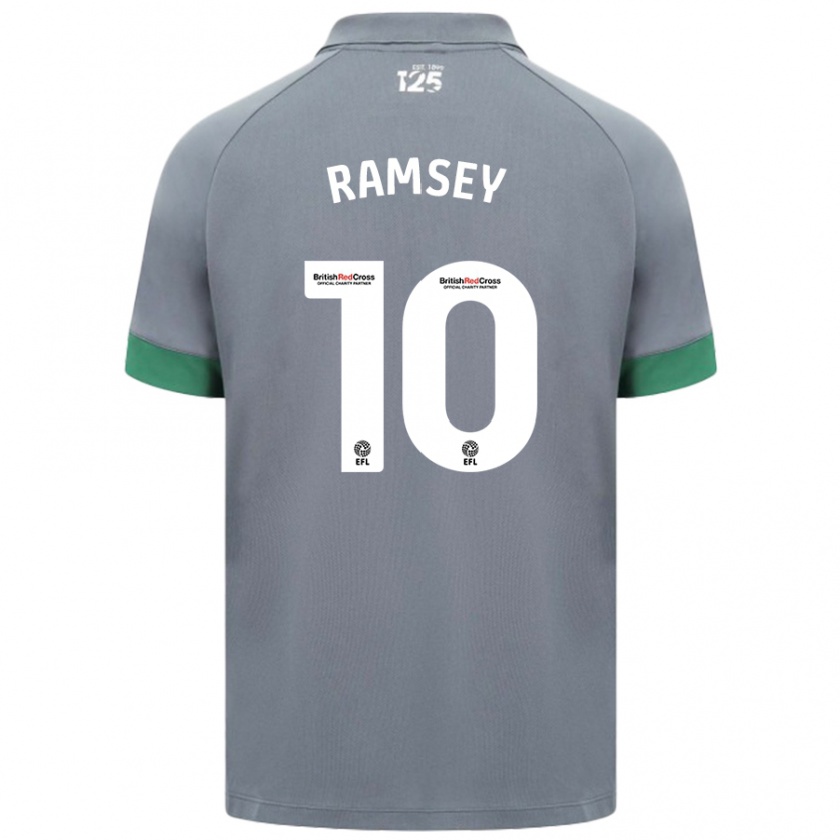 Kandiny Uomo Maglia Aaron Ramsey #10 Grigio Scuro Kit Gara Away 2024/25 Maglietta