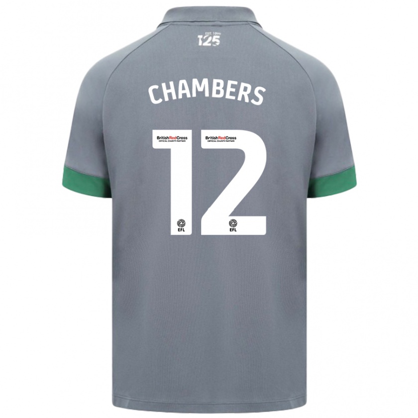 Kandiny Uomo Maglia Calum Chambers #12 Grigio Scuro Kit Gara Away 2024/25 Maglietta