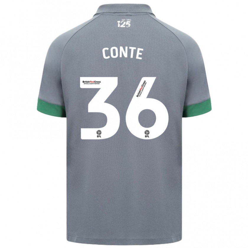 Kandiny Heren Raheem Conte #36 Donkergrijs Uitshirt Uittenue 2024/25 T-Shirt