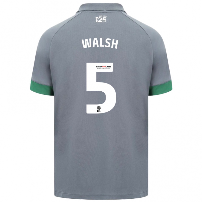 Kandiny Hombre Camiseta Siobhan Walsh #5 Gris Oscuro 2ª Equipación 2024/25 La Camisa