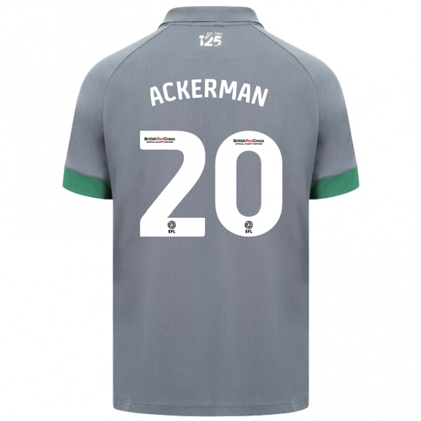 Kandiny Hombre Camiseta Mali Ackerman #20 Gris Oscuro 2ª Equipación 2024/25 La Camisa