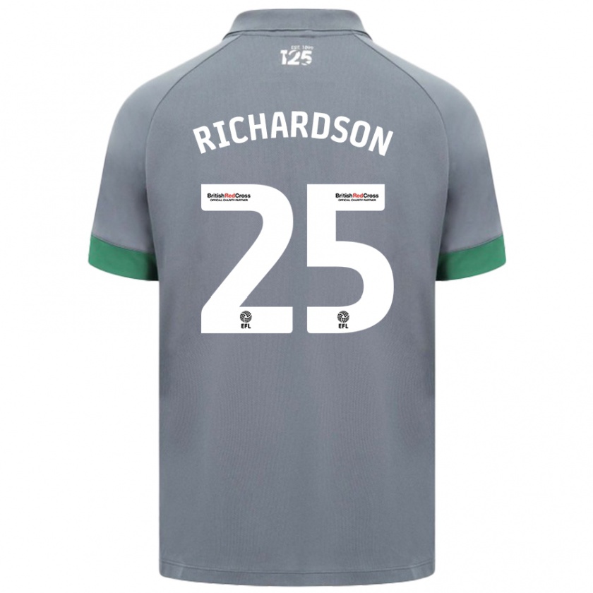 Kandiny Uomo Maglia Tija Richardson #25 Grigio Scuro Kit Gara Away 2024/25 Maglietta