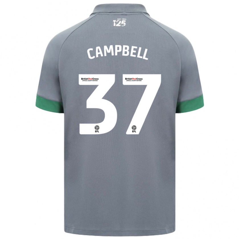 Kandiny Heren Vontae Daley-Campbell #37 Donkergrijs Uitshirt Uittenue 2024/25 T-Shirt