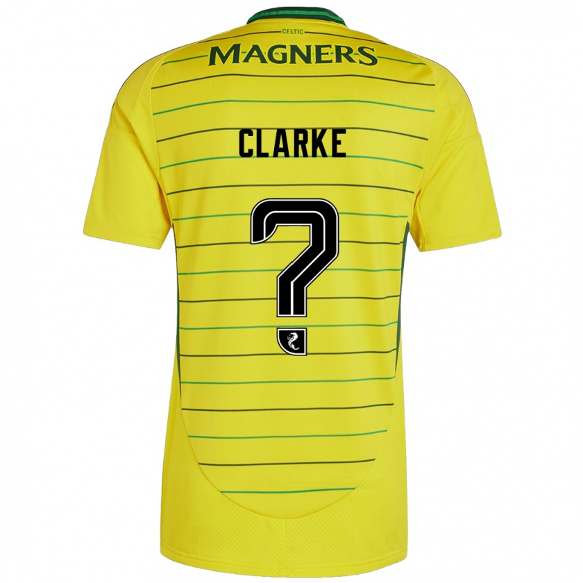 Kandiny Uomo Maglia Josh Clarke #0 Giallo Kit Gara Away 2024/25 Maglietta