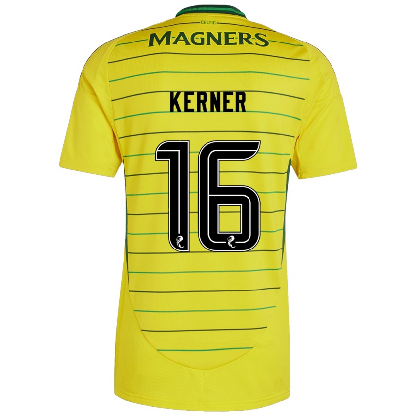 Kandiny Uomo Maglia Hana Kerner #16 Giallo Kit Gara Away 2024/25 Maglietta