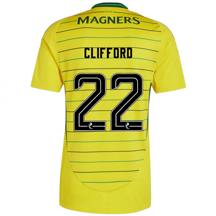 Kandiny Uomo Maglia Lucy Ashworth-Clifford #22 Giallo Kit Gara Away 2024/25 Maglietta