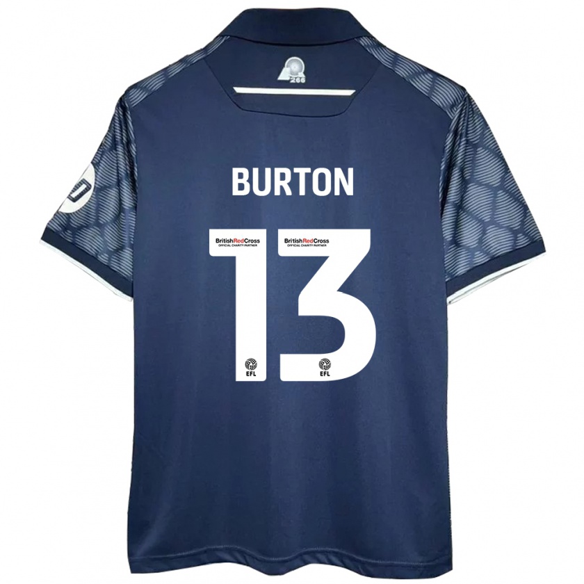 Kandiny Hombre Camiseta Callum Burton #13 Negro 2ª Equipación 2024/25 La Camisa