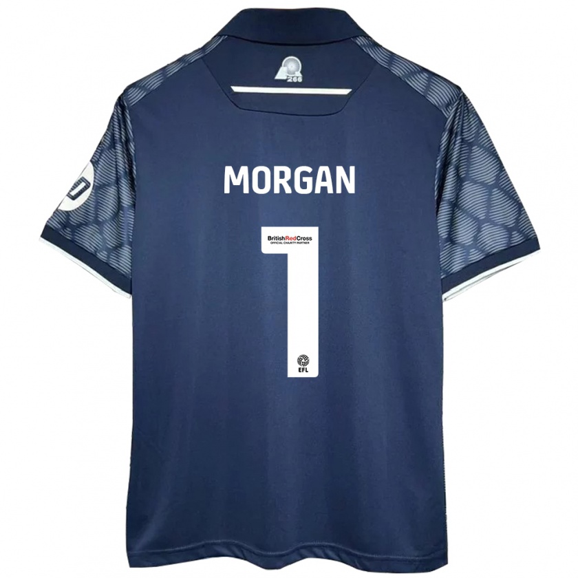 Kandiny Uomo Maglia Delyth Morgan #1 Nero Kit Gara Away 2024/25 Maglietta