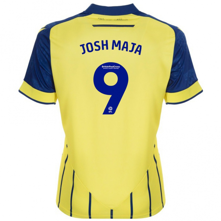 Kandiny Uomo Maglia Josh Maja #9 Giallo Blu Kit Gara Away 2024/25 Maglietta