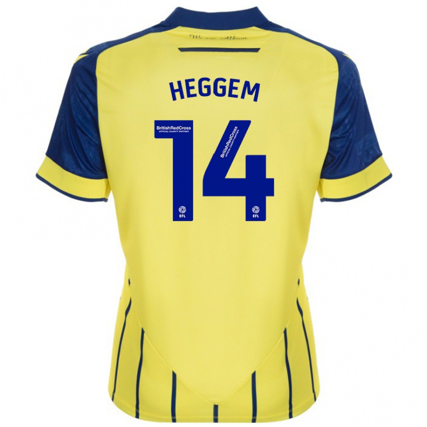 Kandiny Heren Torbjørn Heggem #14 Geel Blauw Uitshirt Uittenue 2024/25 T-Shirt