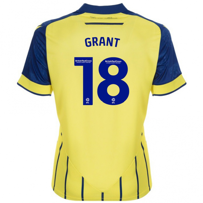 Kandiny Uomo Maglia Karlan Grant #18 Giallo Blu Kit Gara Away 2024/25 Maglietta