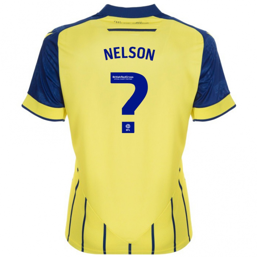 Kandiny Uomo Maglia Deago Nelson #0 Giallo Blu Kit Gara Away 2024/25 Maglietta