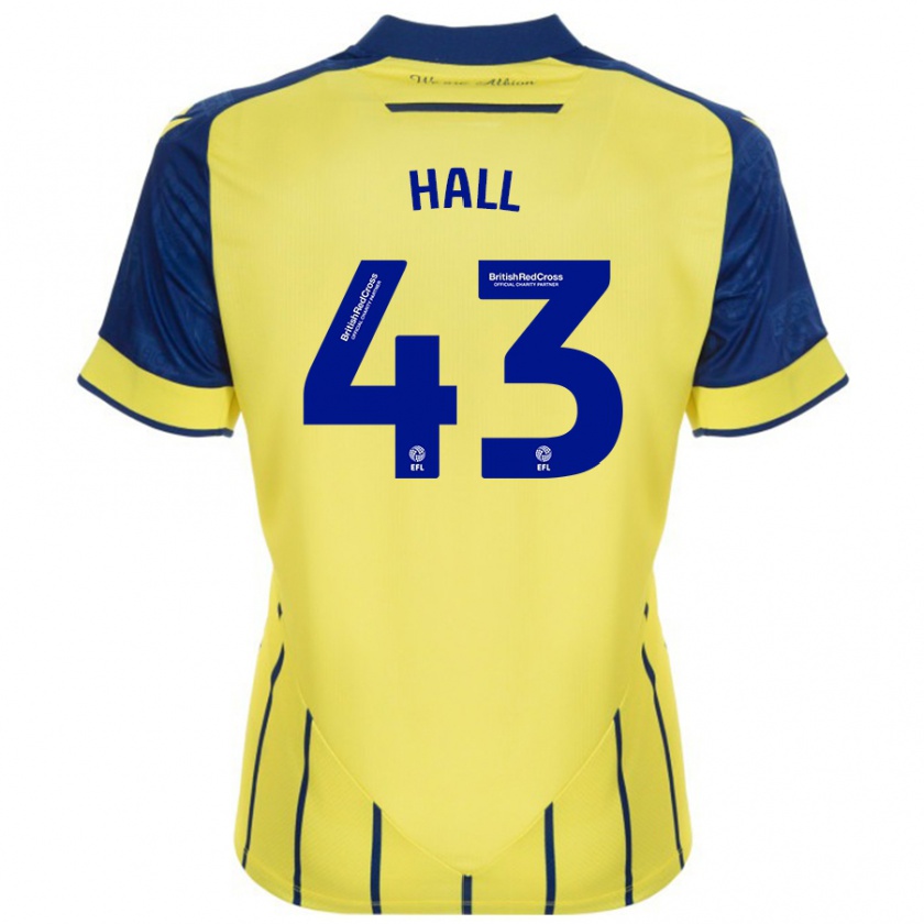 Kandiny Uomo Maglia Reece Hall #43 Giallo Blu Kit Gara Away 2024/25 Maglietta