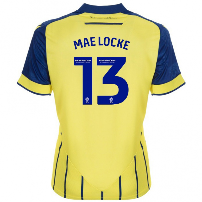 Kandiny Uomo Maglia Ellie Mae Locke #13 Giallo Blu Kit Gara Away 2024/25 Maglietta