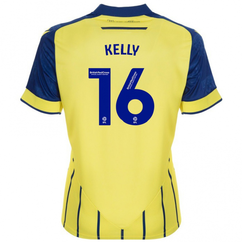 Kandiny Heren Martin Kelly #16 Geel Blauw Uitshirt Uittenue 2024/25 T-Shirt