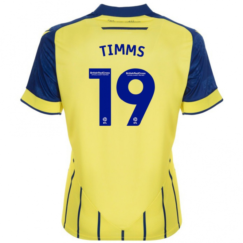 Kandiny Herren Maria Timms #19 Gelb Blau Auswärtstrikot Trikot 2024/25 T-Shirt Österreich