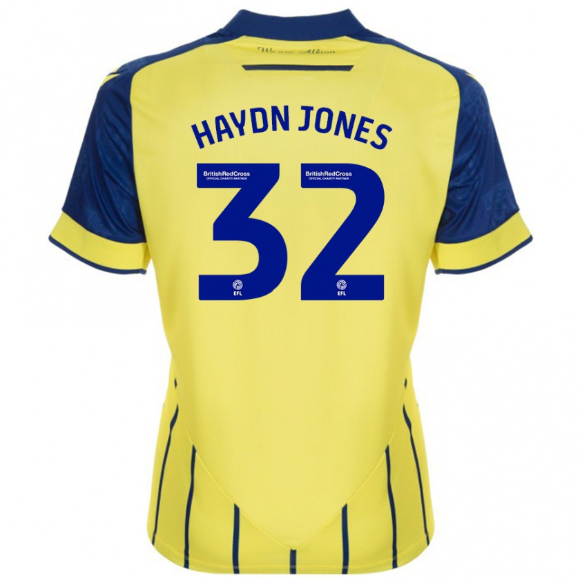 Kandiny Uomo Maglia Mackenzie Haydn-Jones #32 Giallo Blu Kit Gara Away 2024/25 Maglietta